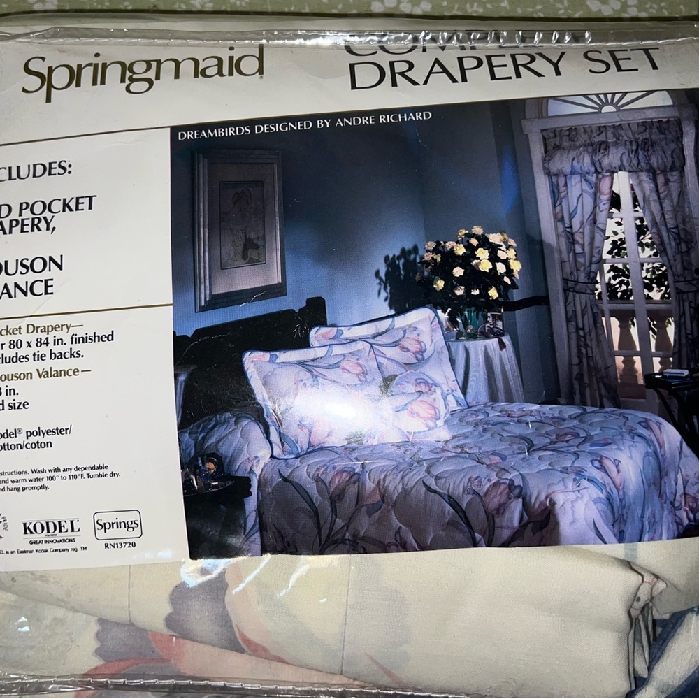 Springmaid Dreambirds Drapery Sets New Old Stock